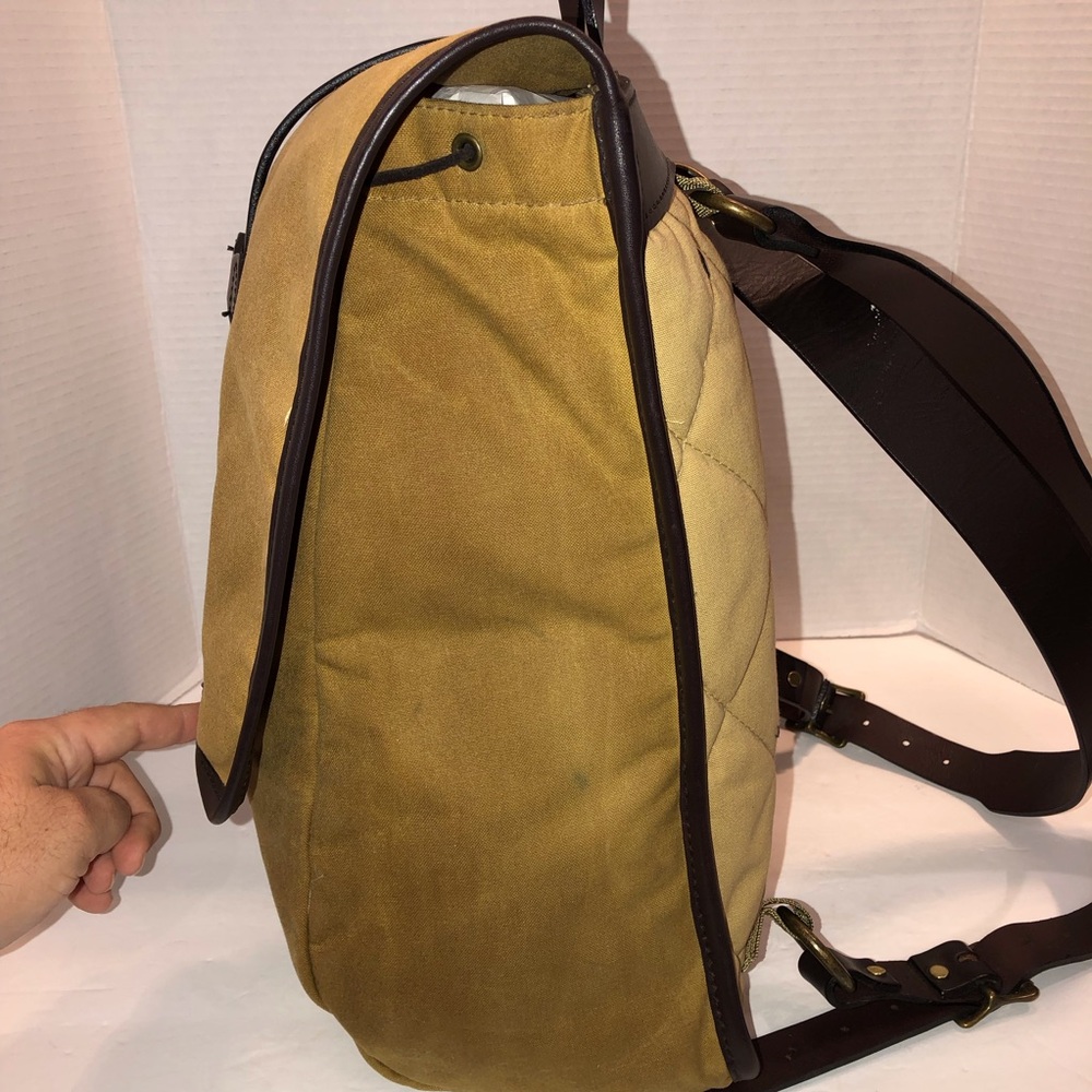 Filson Tan Tin Cloth Rugged Field Backpack Purse Bag - Picture 5 of 14
